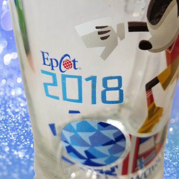 Mickey Mouse Coffee Mug Clear Glass 2018 World Epcot Disney World Showcase Stein - Picture 5 of 9